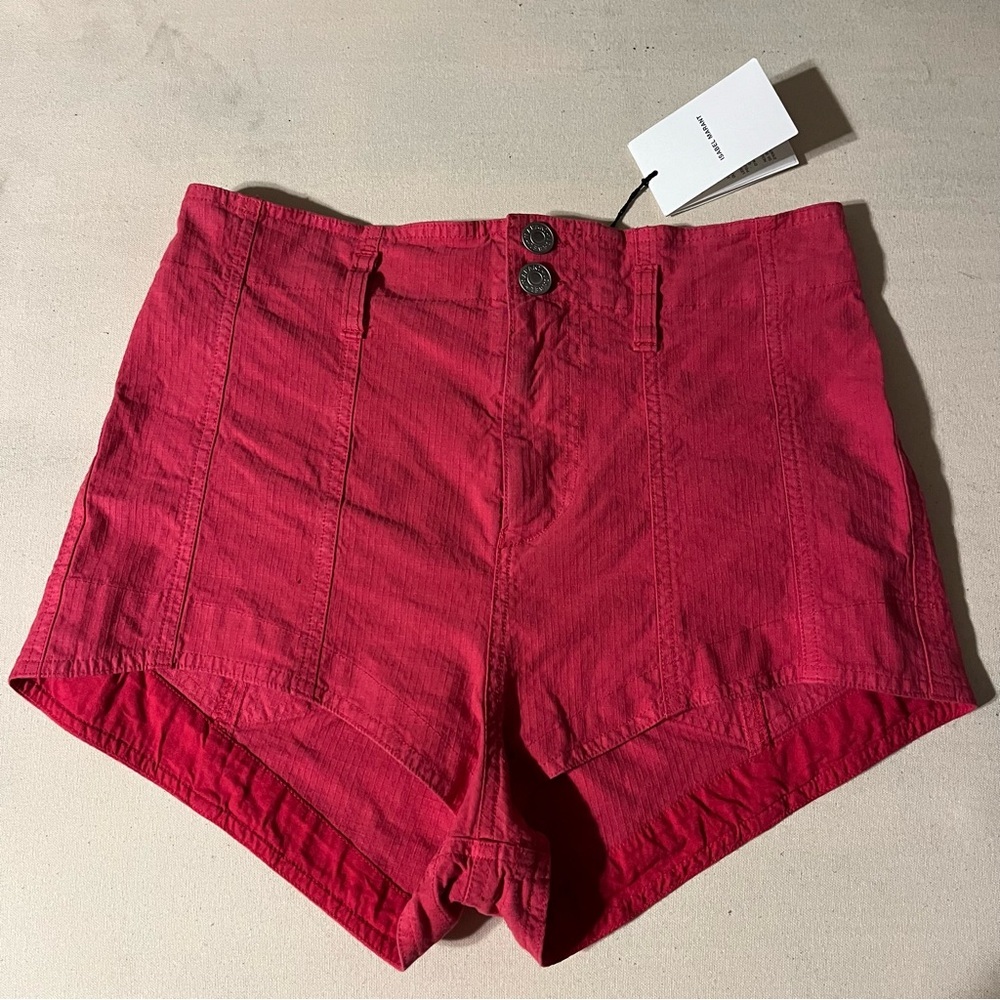 Isabel Marant Vibrant Pink High-Waist Tailored Shorts